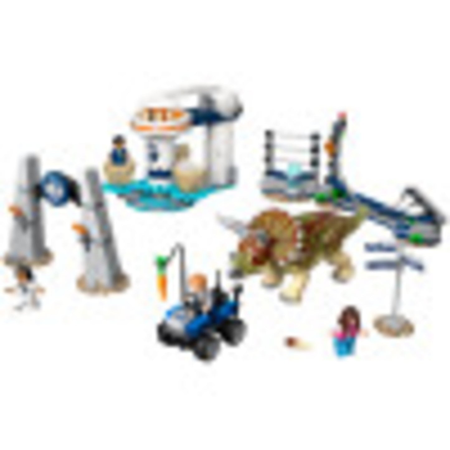 LEGO Jurassic World Triceratops Rampage 75937 ATV Motorcycle Model Dinosaur Figure Building Toy (447 Pieces)