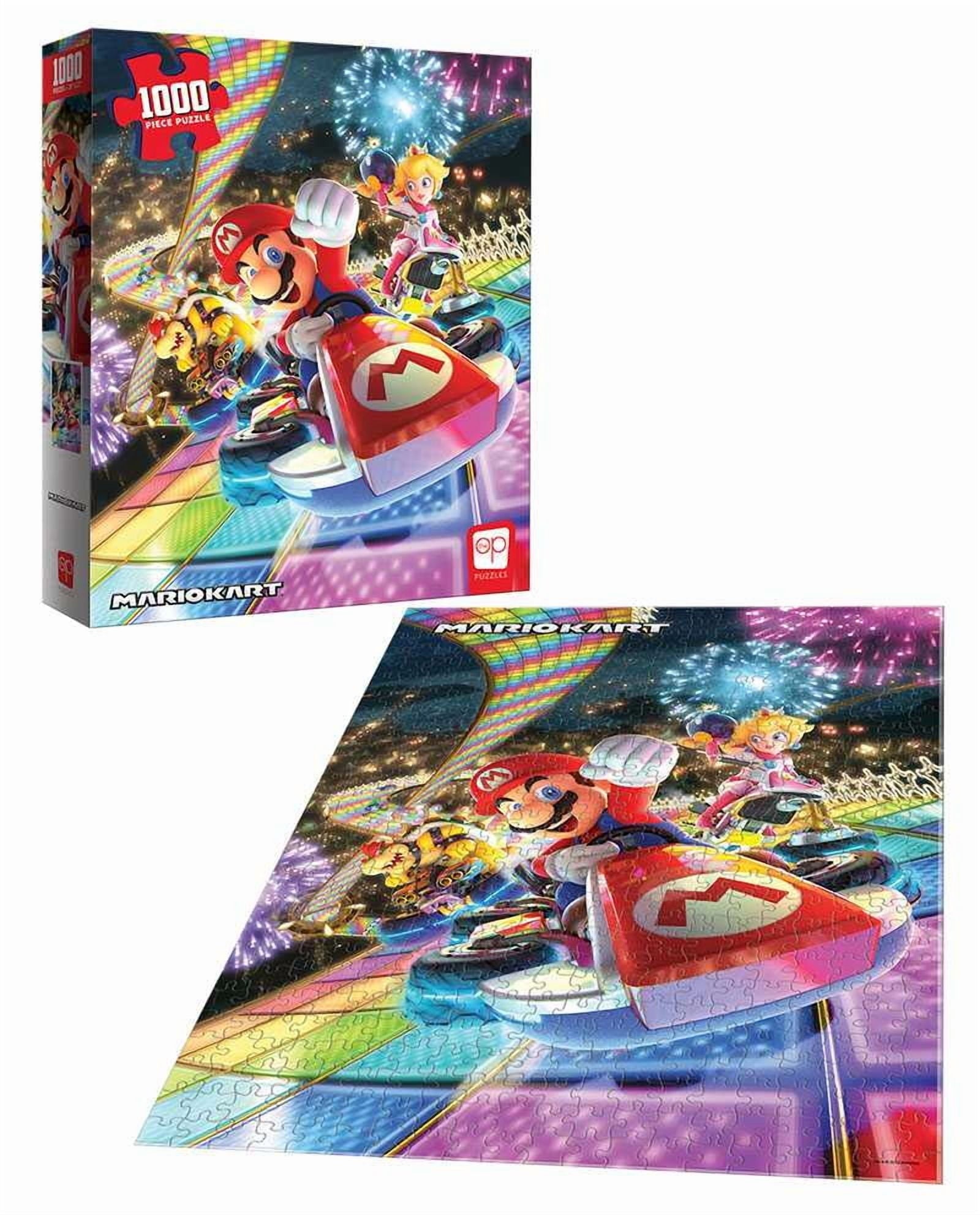 Mario Kart Rainbow Road 1000 Piece Jigsaw Puzzle by Usaopoly Featuring Iconic Characters