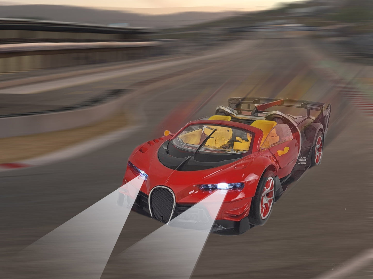 Remote Control Car, 1:14 Scale Rechargeable High Speed Racing Car with Lights, Ideal Christmas Toy RC Car Gift for Boys and Girls