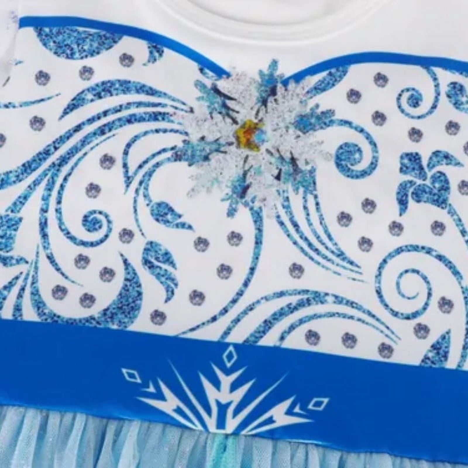 Jurebecia Girls Snow Queen Dress Princess Costume Halloween Birthday Party Dresses up for Toddler Girl Kids 4t (3-4Years)