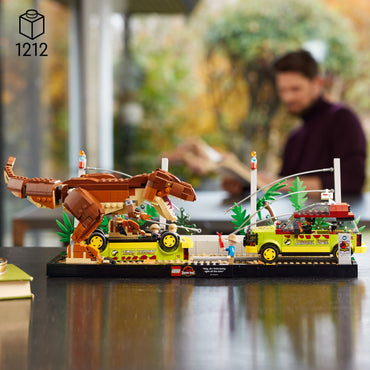 LEGO Jurassic Park T. rex Breakout 76956 Dinosaur Model Kit with 2 Ford Explorer Cars and 4 Minifigures, Nostalgic 90's Movie Gift Idea for Adults and Teens