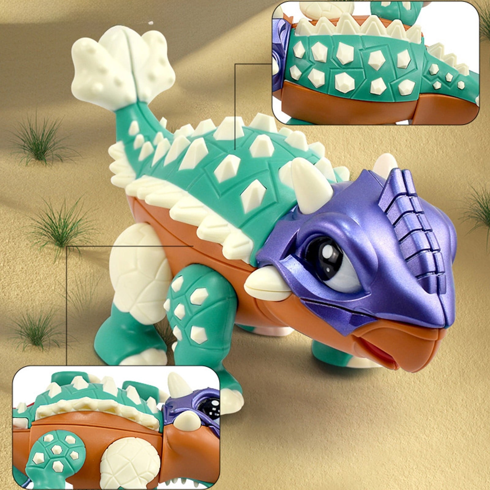 Toddler Toys, Kids Toy Gifts, Ankylosaurus Dinosaur Animals Shaped Alien Third Orders Puzzle Toy Splicing Toy Doll Boys And Girls Holiday Birthday Gifts