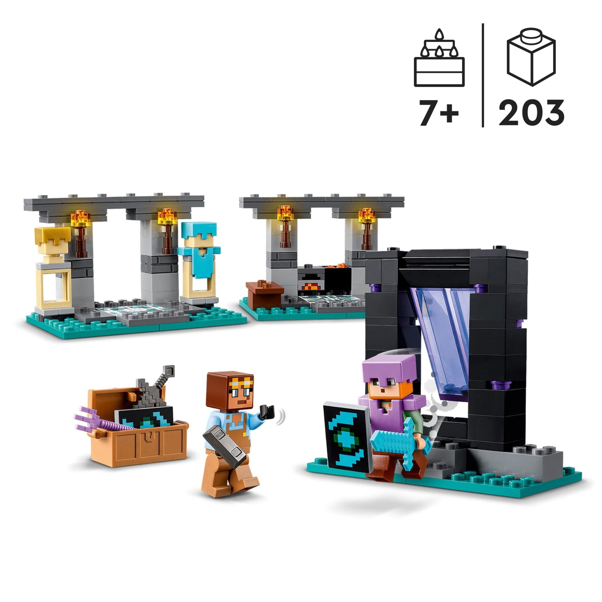 LEGO Minecraft Gift Set - 5 epic sets with 15 characters in 1 Box: Steve’s Desert Expedition, The Armory, The Nether Lava Battle, The Illager Desert Patrol, and The Lush Cave Fight - 66805