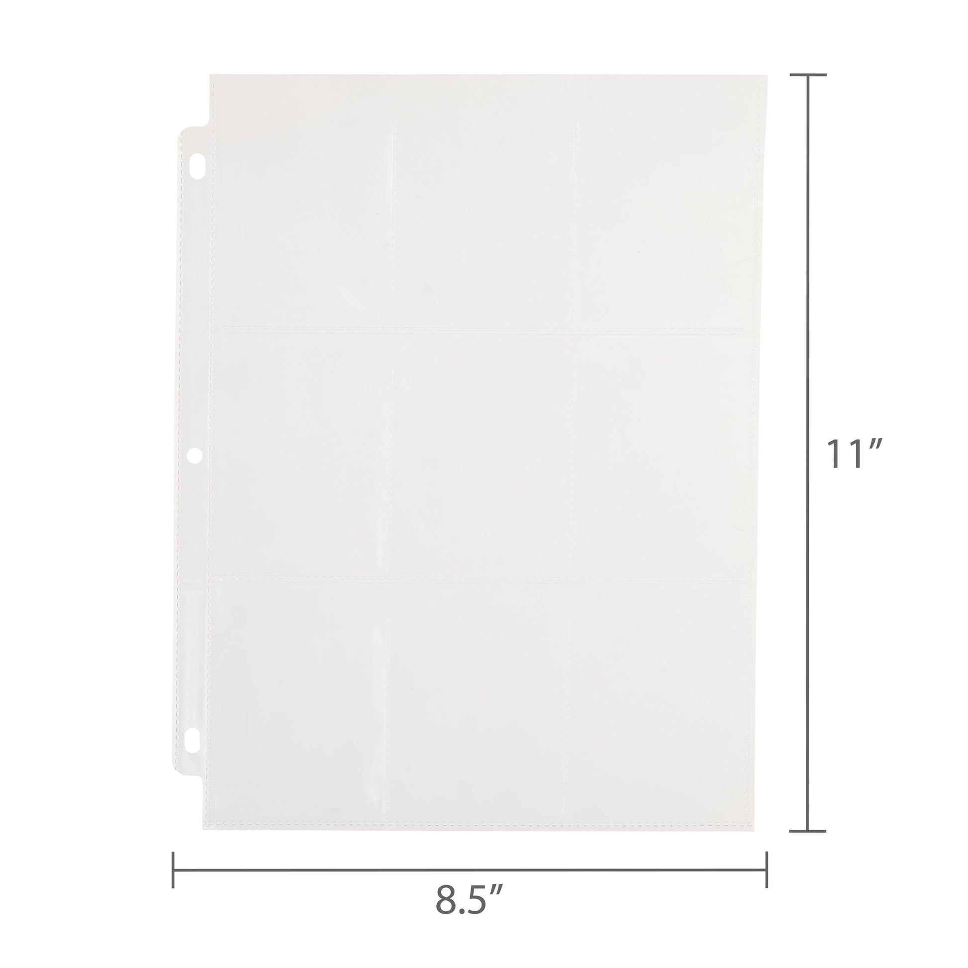 Pen + Gear 9-Pocket Protective Trading Card Pages, 8.5 in x 11 in, Clear, 10 Count