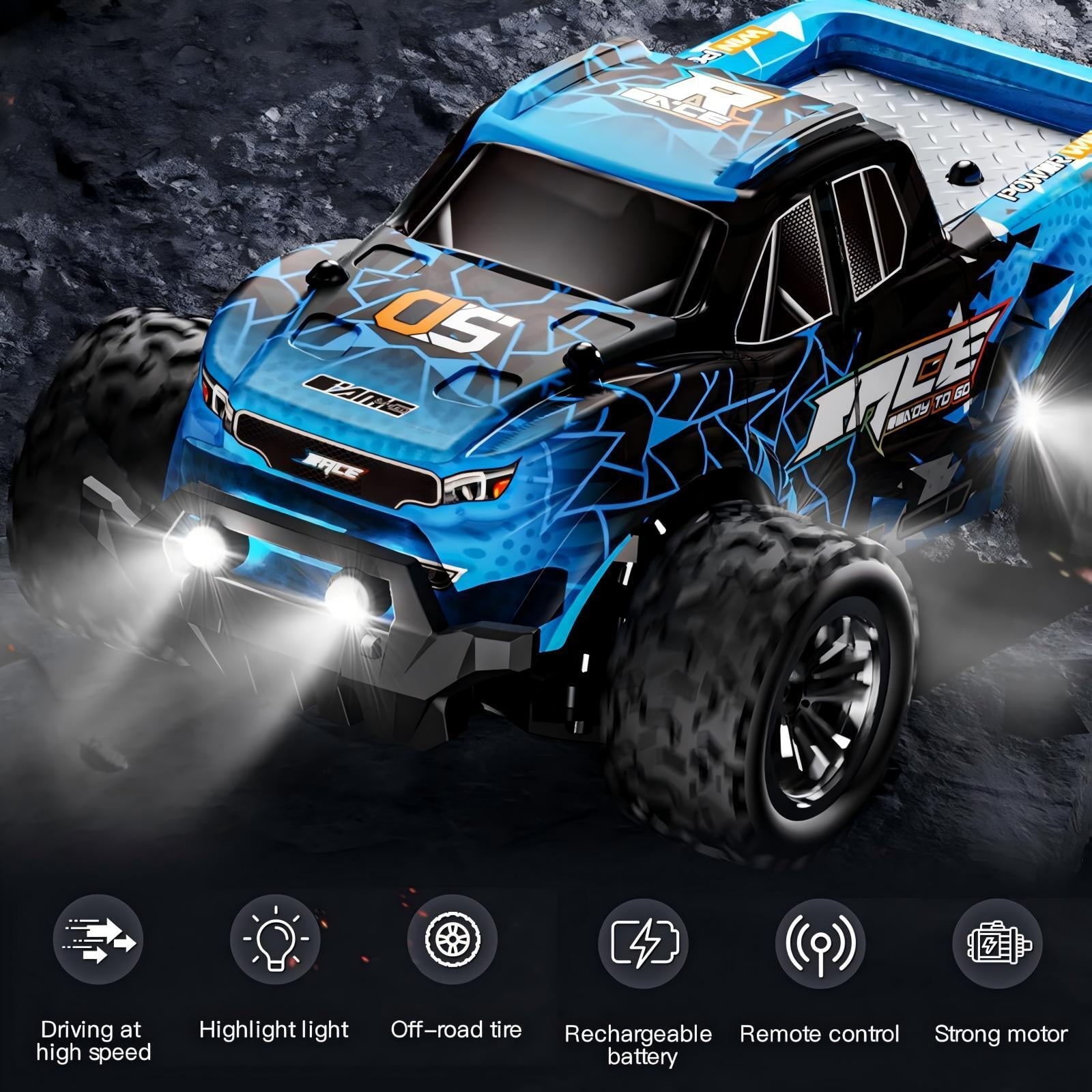ZOGYMOZ 1:20 Scale Remote Control Car - High Speed 20KM/H RC Monster Truck, 2.4GHz Off-Road Racing Toy, 2WD All-Terrain Vehicle for Kids Boys