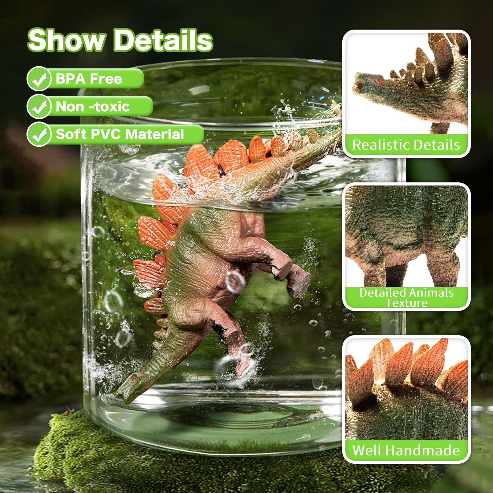 45PCS Dinosaur Toys for Kids 3-5, Realistic Jurassic Dinosaurs Figures with Eggs\u0026Trees\u0026Fence Playset to Create a Dino World,Educational Figures, Great Gift for Toddler Boys \u0026 Girl