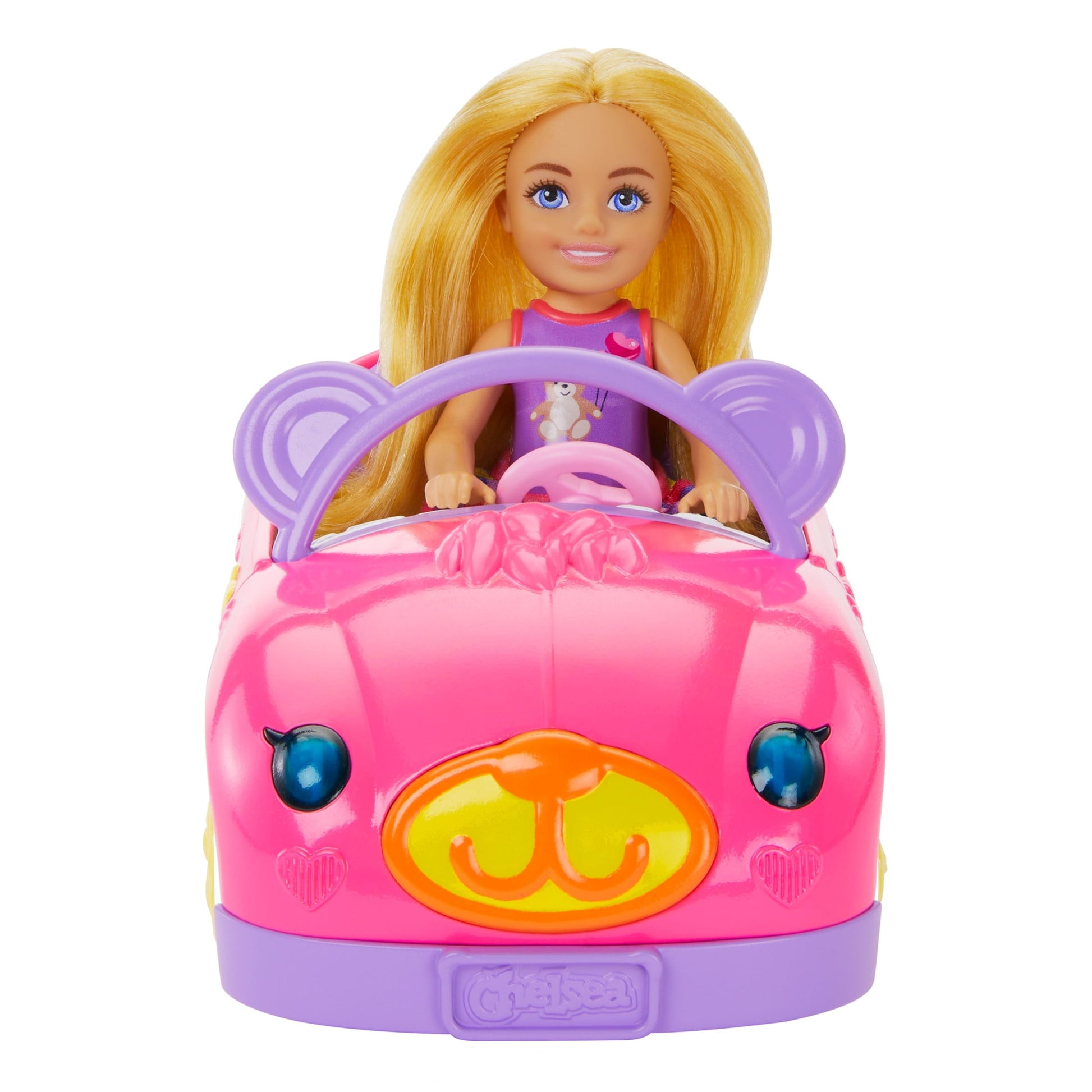 Barbie Chelsea Vehicle Set with Blonde Small Doll, Toy Car & Teddy Bear Accessory