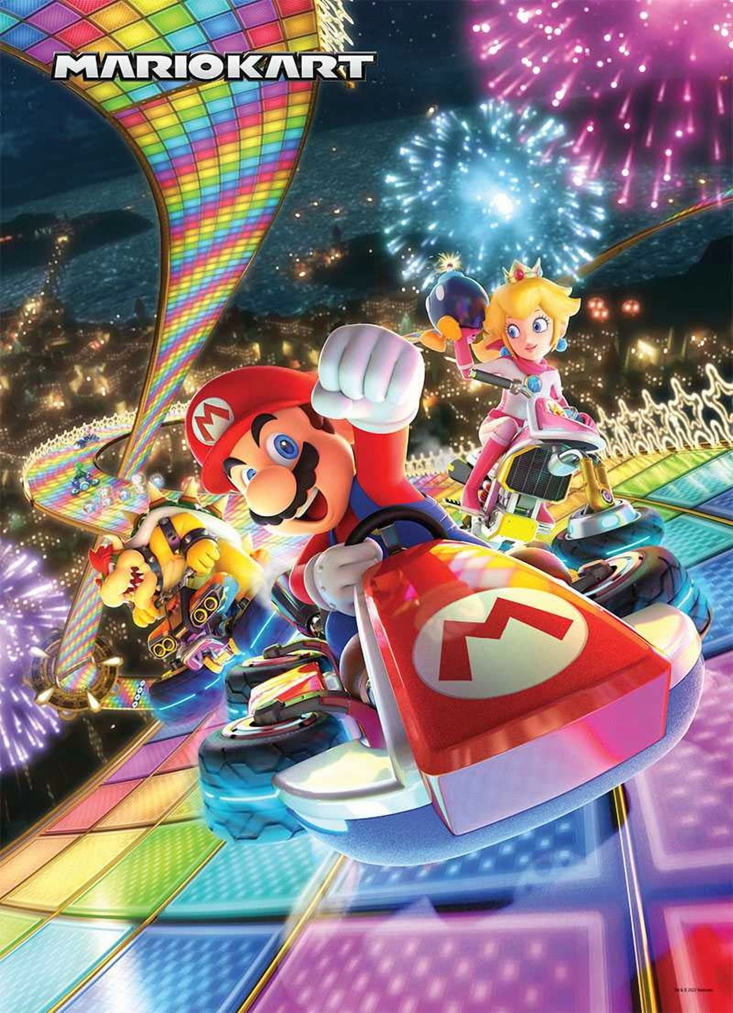Mario Kart Rainbow Road 1000 Piece Jigsaw Puzzle by Usaopoly Featuring Iconic Characters