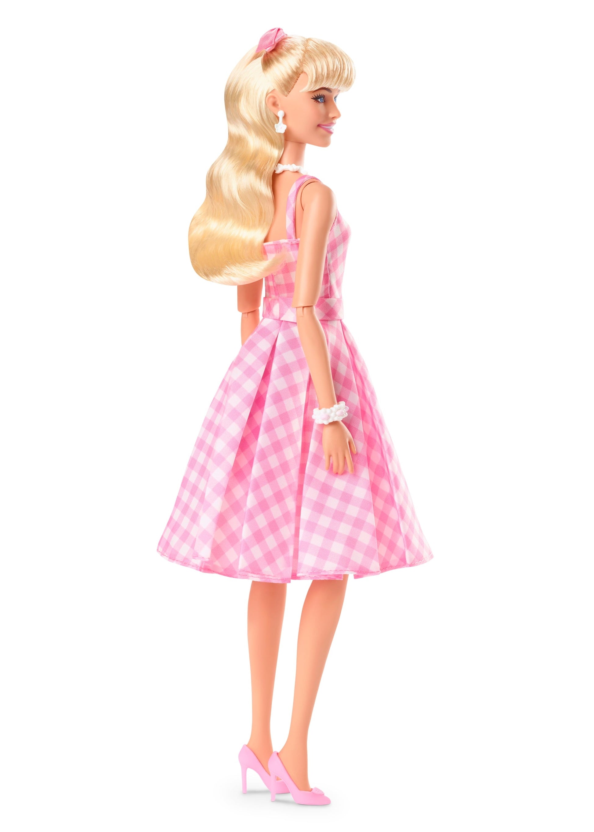 Barbie The Movie Collectible Doll, Margot Robbie as Barbie in Pink Gingham Dress, Toy for 3 Years and Up