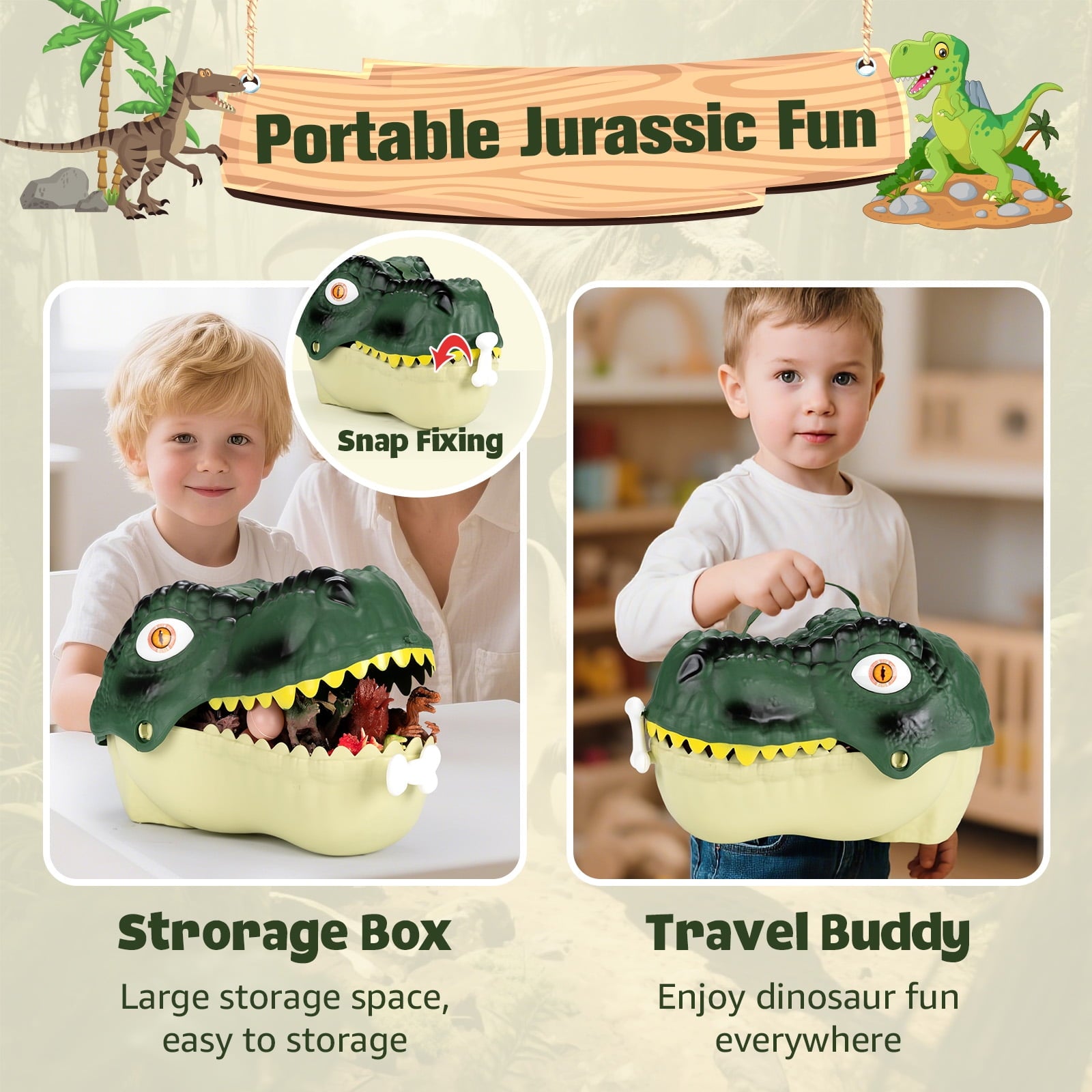 FunMagic Dinosaur Toys for Kids 3-6,45PCS Realistic Jurassic Dinosaurs Figures with Eggs&Trees&Fence,Dino World Playset, Gift for Toddler Boys & Girls