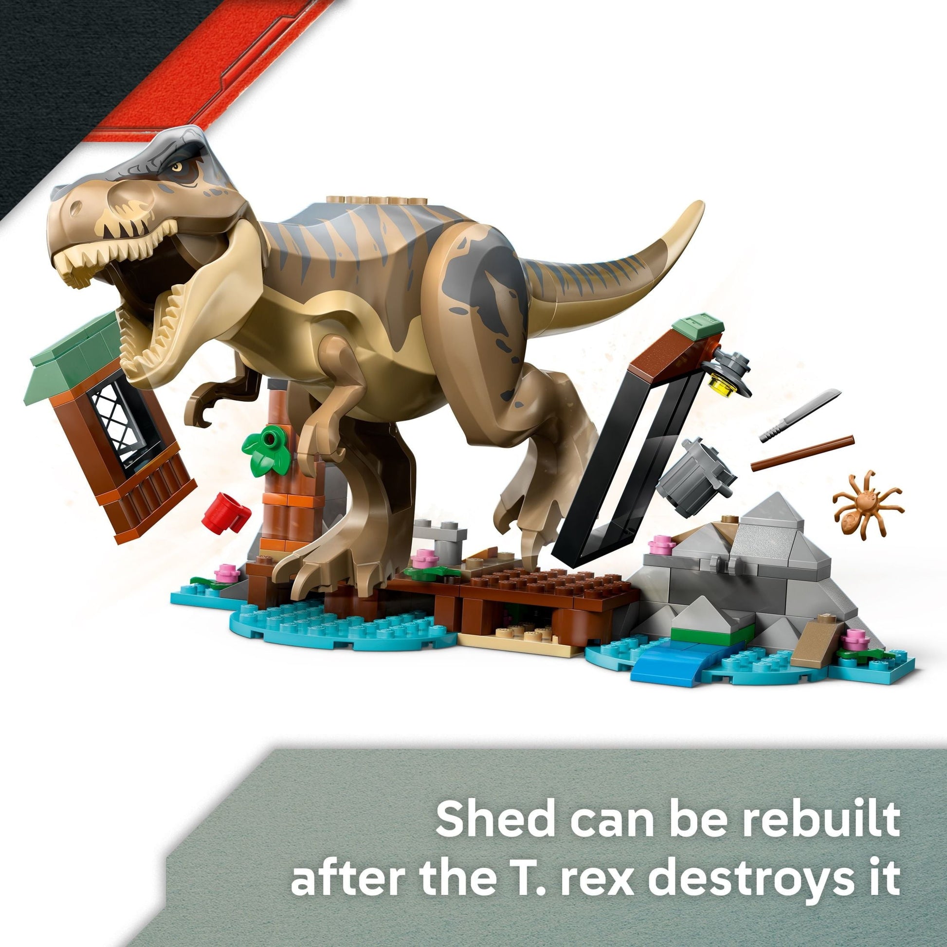 LEGO Jurassic World T. rex River Escape - Dinosaur Toy For Kids, Boys, and Girls, Ages 5-7 - Jurassic World Toy Boat and LEGO Minifigures - Creative Dinosaur Gift for Movie Fans - 76975