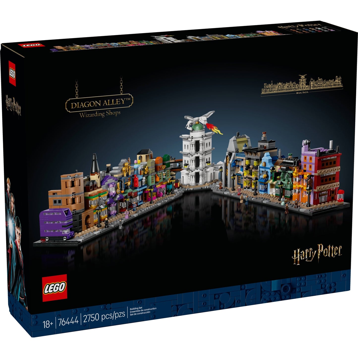 LEGO Harry Potter Diagon Alley Wizarding Shops Building Set for Adults - Collectible Kit for Harry Potter Fans with 12 Microfigures - Gift for Christmas - 76444
