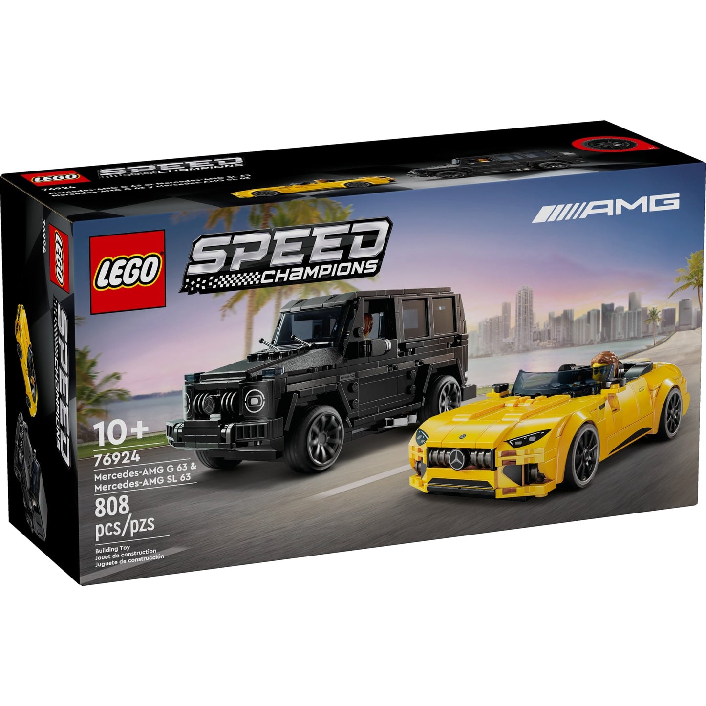 LEGO Speed Champions Mercedes-AMG G 63 & Mercedes-AMG SL 63 F1 Toy Car Formula 1 Vehicle Set for Kids 2 Building Sets 2 Driver Minifigures Convertible Toy