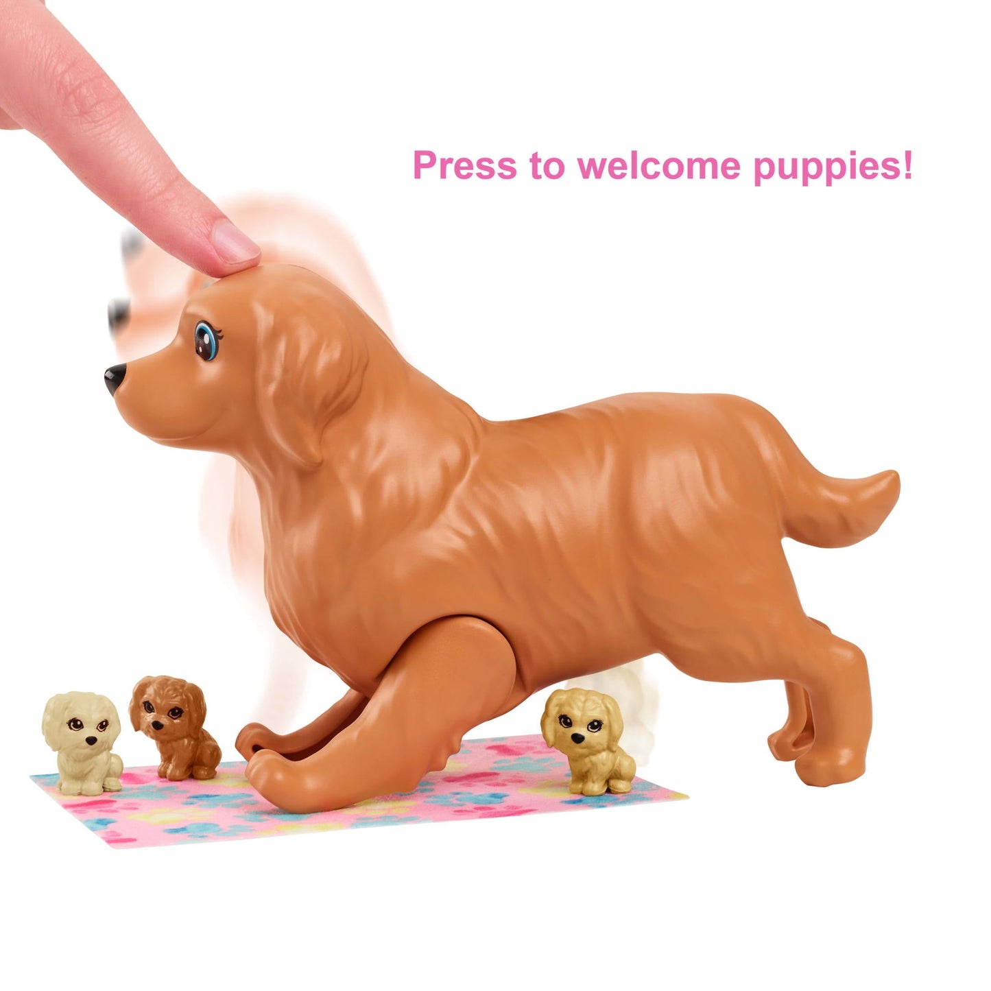 Barbie Doll & Newborn Pets Playset with Pregnant Mom Dog, Color-Change Puppies & Accessories, Blonde