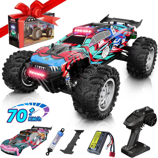 AUOSHI 2025 Professional Racing RC Cars for Adults with ESP Brushed Motor, 70+KM/H(45MPH) Top Speed,4X4 Hobby Off-Road,1:10 Remote Control CarT with Oil Filled Shocks