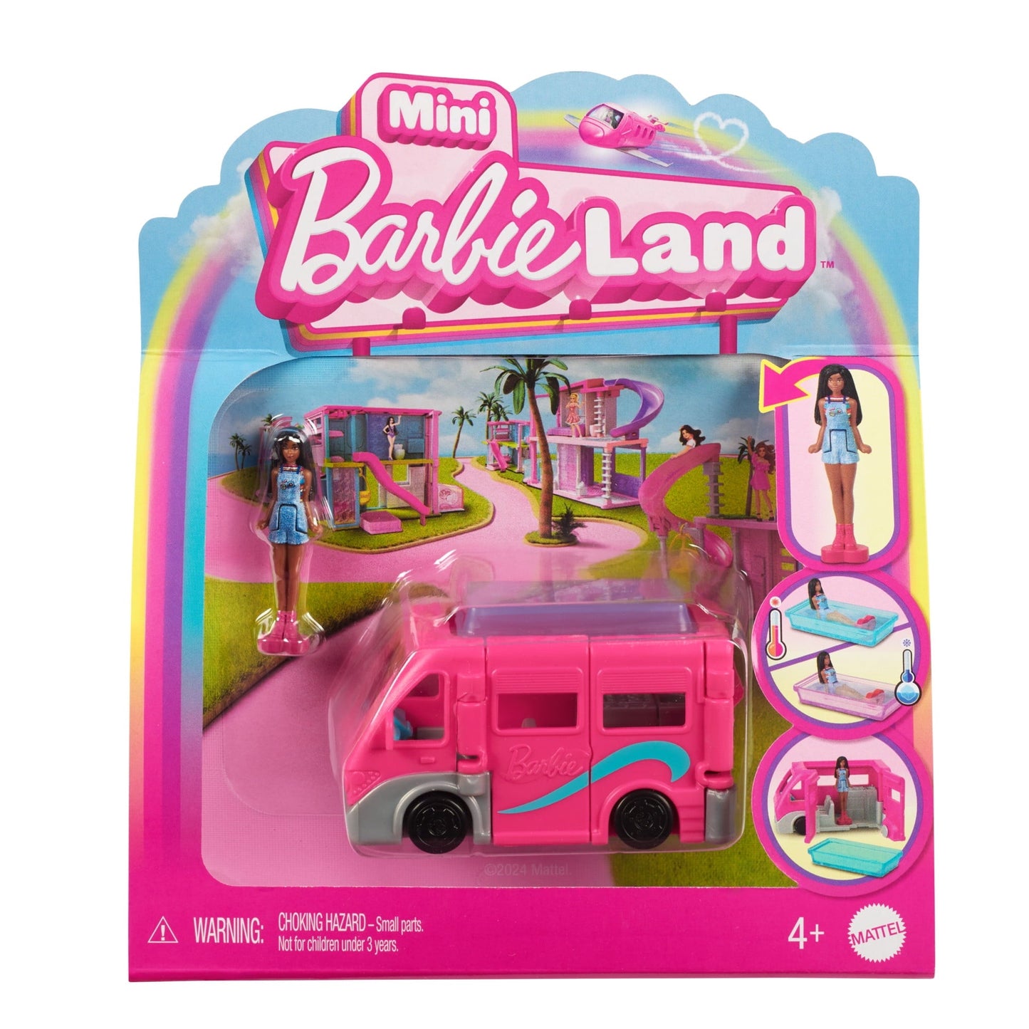 Barbie Mini BarbieLand Doll & Toy Vehicle Set, 1.5-inch Barbie Doll & DreamCamper