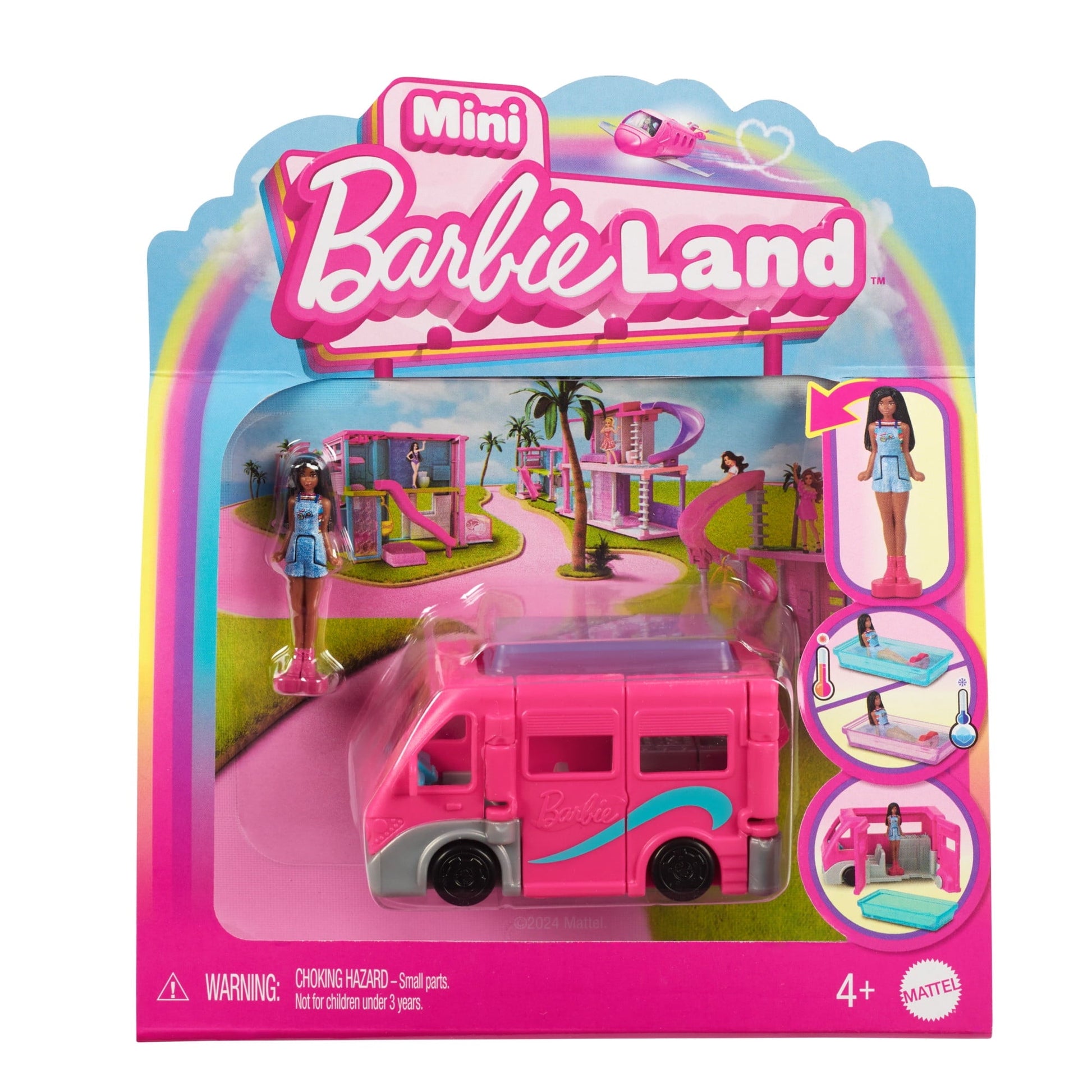 Barbie Mini BarbieLand Doll & Toy Vehicle Set, 1.5-inch Barbie Doll & DreamCamper