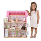 Delta Children Little Gem Dollhouse - Wooden 3-Story Dollhouse with 4 Rooms - Includes 16 Accessories - Fits 5-inch Dolls - Pretend Play Dream Gift for Ages 3+