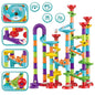 Hinzonek 113PCS kid Marble Run Race Coaster Set, Marble Run Railway Toys Construction Toys Building Blocks Set Marble Run Race Coaster Maze Toys for Kids,Gift for Boys Girls