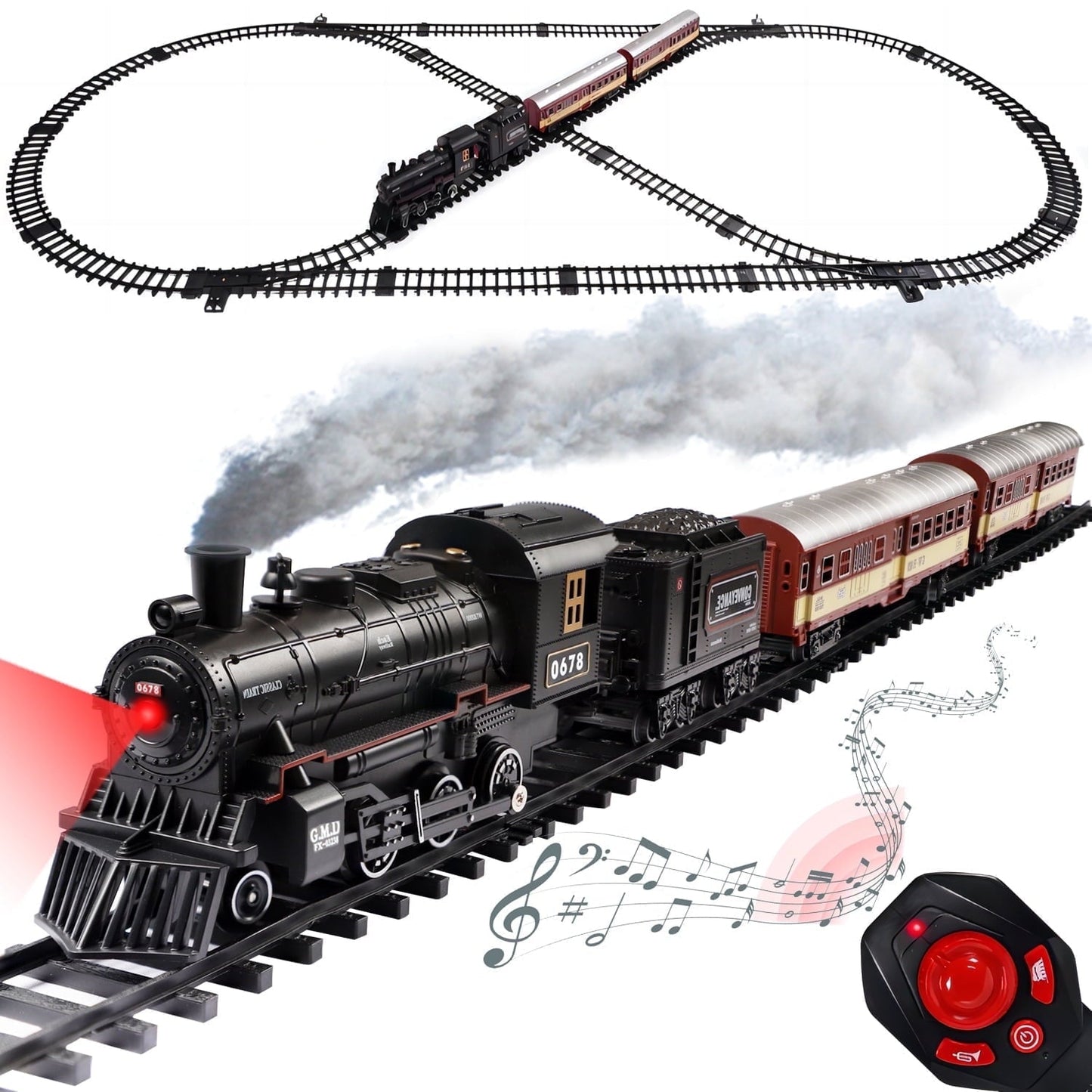JUGAAD LIFE Train Set for Kids with Remote Control Electric RC Train Toys for Boys Girls Birthday Gifts for Kids 3 4 5 6 7 Years Old
