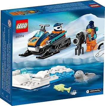 LEGO City Arctic Explorer Snowmobile 60376, Fun Ride Vehicle Toy Set with Minifigures, Ideal Gift for 5 year olds