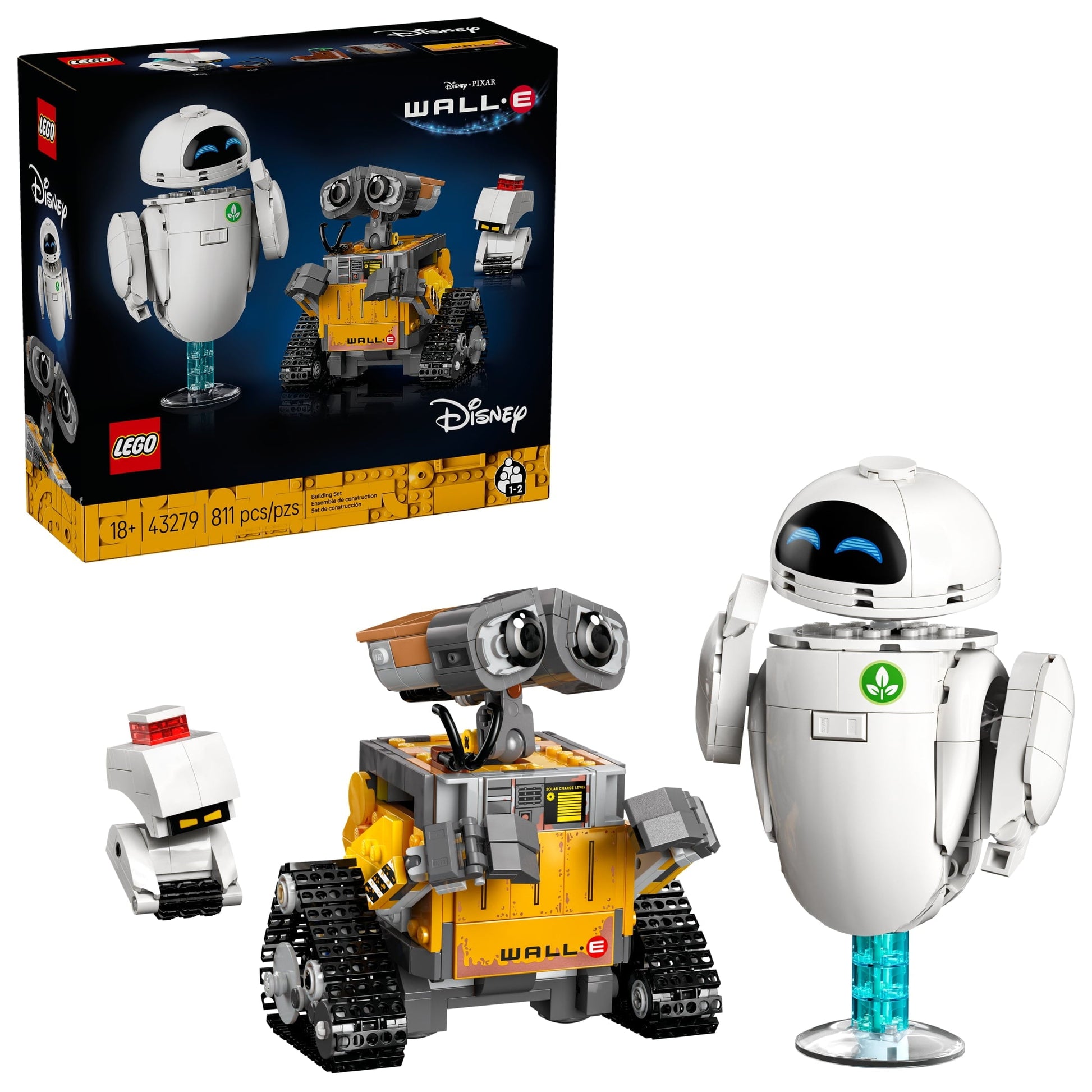 LEGO Disney Pixar Wall-E & EVE Building Set for Adults, Ages 18+ - Home Office, Book Shelf, or Room Decor for Disney Fans - Gift for Christmas- 43279