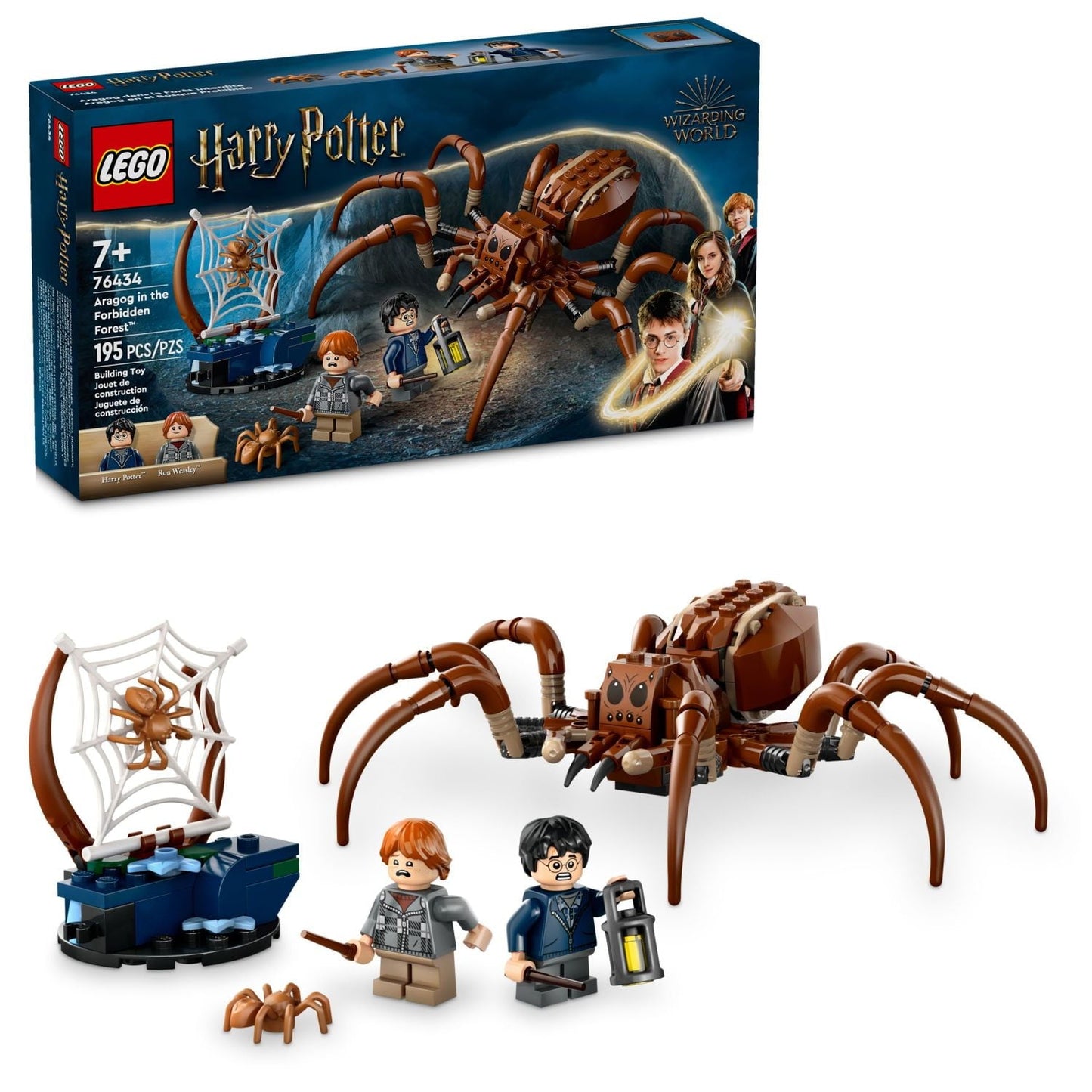 LEGO Harry Potter Aragog in the Forbidden Forest, Spider Toy Playset for Kids, Harry Potter Collectible with Magical Creature and 2 Minifigures, Harry Potter Toy for 7 Year Old Boys and Girls, 76434