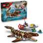 LEGO Jurassic World Brick-Built Mosasaurus Boat Mission Dinosaur Toy - Building Toy for Boys & Girls, Ages 9+ - Poseable Dinosaur plus LeClerc and Atwater Minifigures - Gift for Christmas - 76974