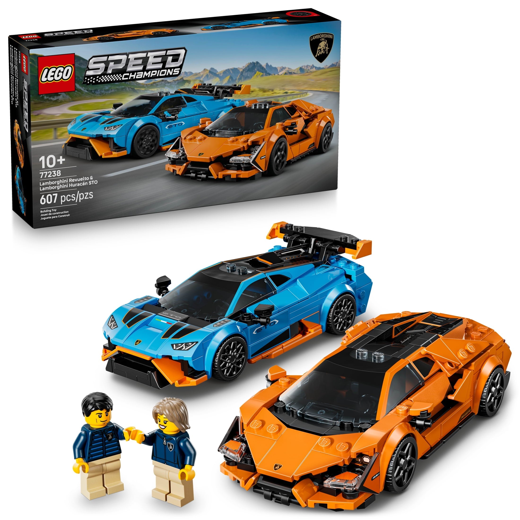 LEGO Speed Champions Lamborghini Revuelto & Huracán STO Car Toys - Building Toy for Pretend Play for Boys & Girls, Ages 10+ - Gift for Christmas - Model Car Kit Display - 77238