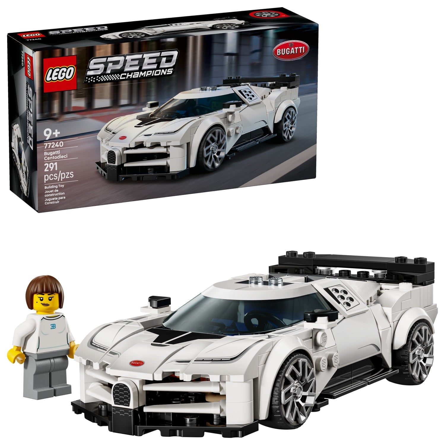LEGO Speed Champions Bugatti Centodieci Hyper Sports Car Toy - Model Kit & Pretend Play Toy for Boys & Girls, Ages 9+ - Italian Model Car Kit for Racing Fans - Gift Idea for Birthdays - 77240