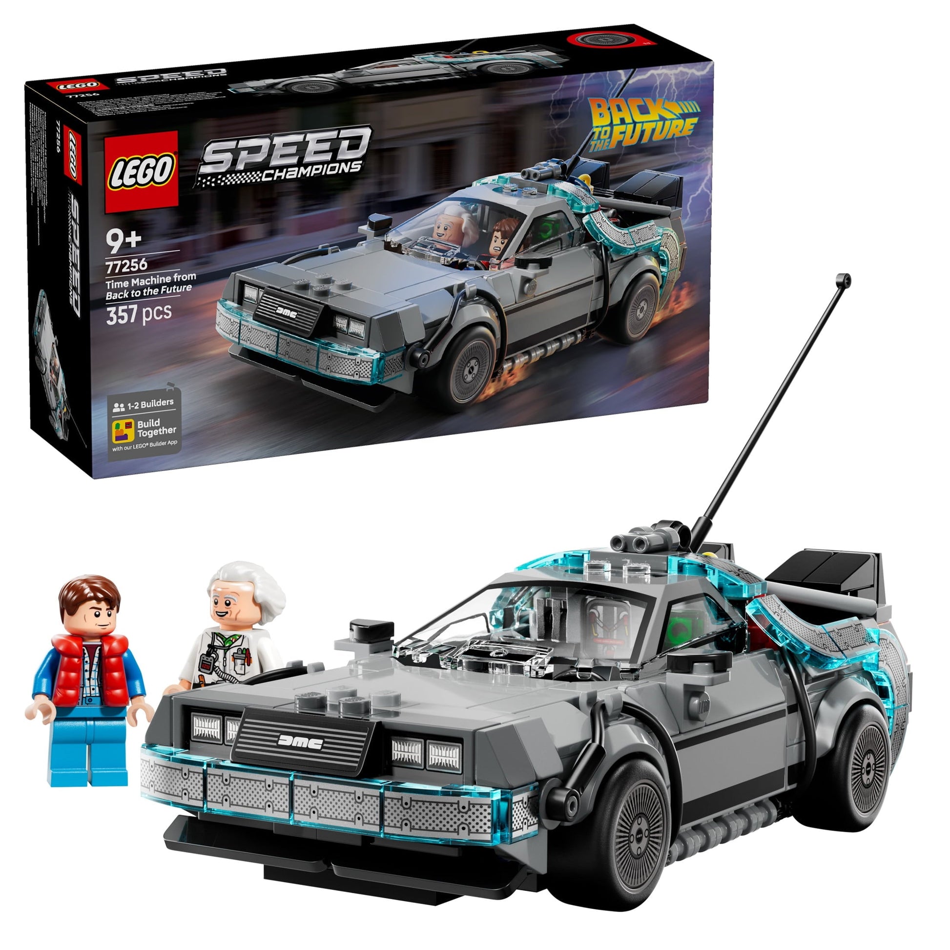 LEGO Speed Champions Time Machine from Back to the Future Building Toy for Kids - Pretend Play & Display Car Toy W/2 Build Modes for Boys & Girls, Ages 9+ - Gift Ideas for Birthdays & Fans - 77256