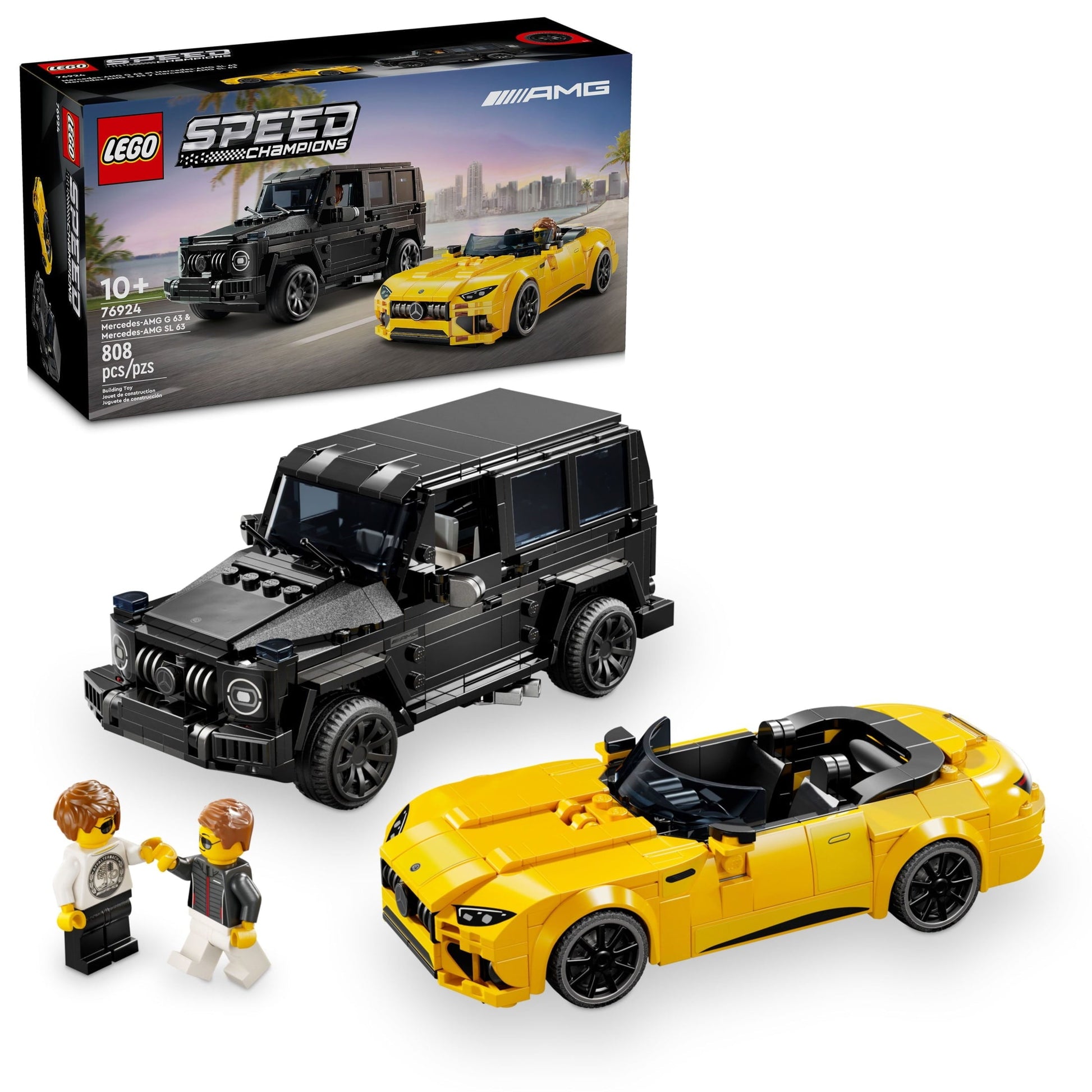 LEGO Speed Champions Mercedes-AMG G 63 & Mercedes-AMG SL 63 F1 Toy Car Formula 1 Vehicle Set for Kids 2 Building Sets 2 Driver Minifigures Convertible Toy