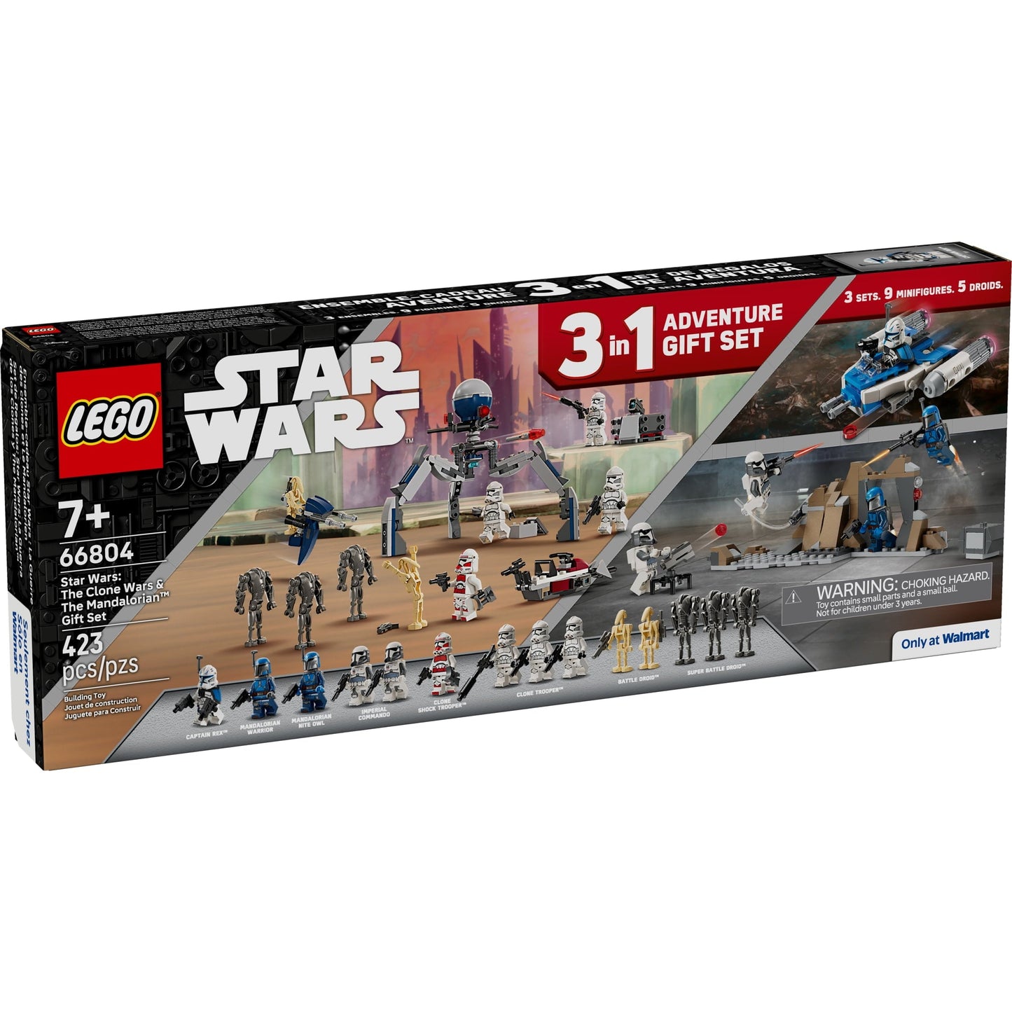 LEGO Star Wars: The Clone Wars & The Mandalorian Gift Set - Contains 3 sets in 1 box - Gift for Christmas for Kids, Ages 7+ - 66804