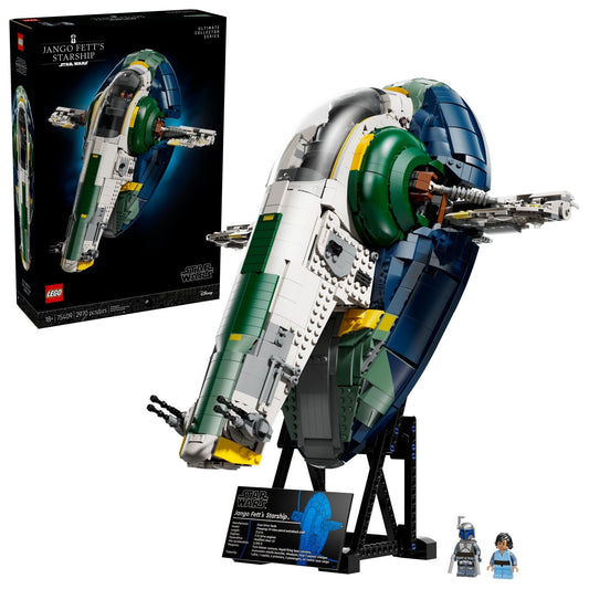 LEGO Star Wars Jango Fett’s Firespray-Class Starship Building Set for Adults - Attack of the Clones Collectible Model Kit and Room Decor - DIY Gift Idea for Men, Women, & Any Fans, Ages 18+ - 75409