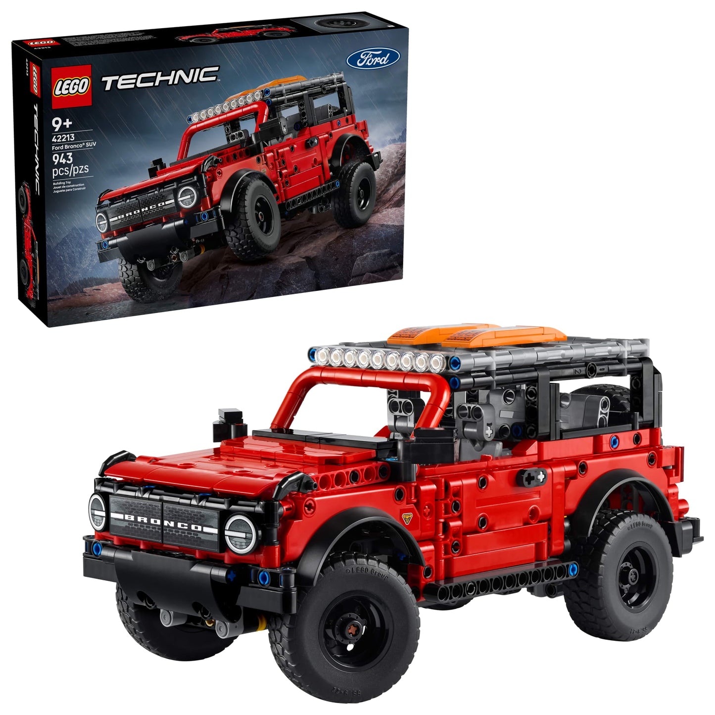 LEGO Technic Ford Bronco Kids Toy Car - Building Toy for Boys and Girls, Ages 10+ - Car Toy and Model Kit - Gift for Christmas - Authentic Ford Bronco Trim & Details - 42213