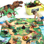 Lictin Dinosaur Toys Play Set, 42 PCS Dinosaur Toys with Play Mat for Kids Toddlers, Dinosaur Figures, Trees, Volcano, Dinosaur Toys Gift Set for 3 4 5 6 7 8 Years Boys Girls