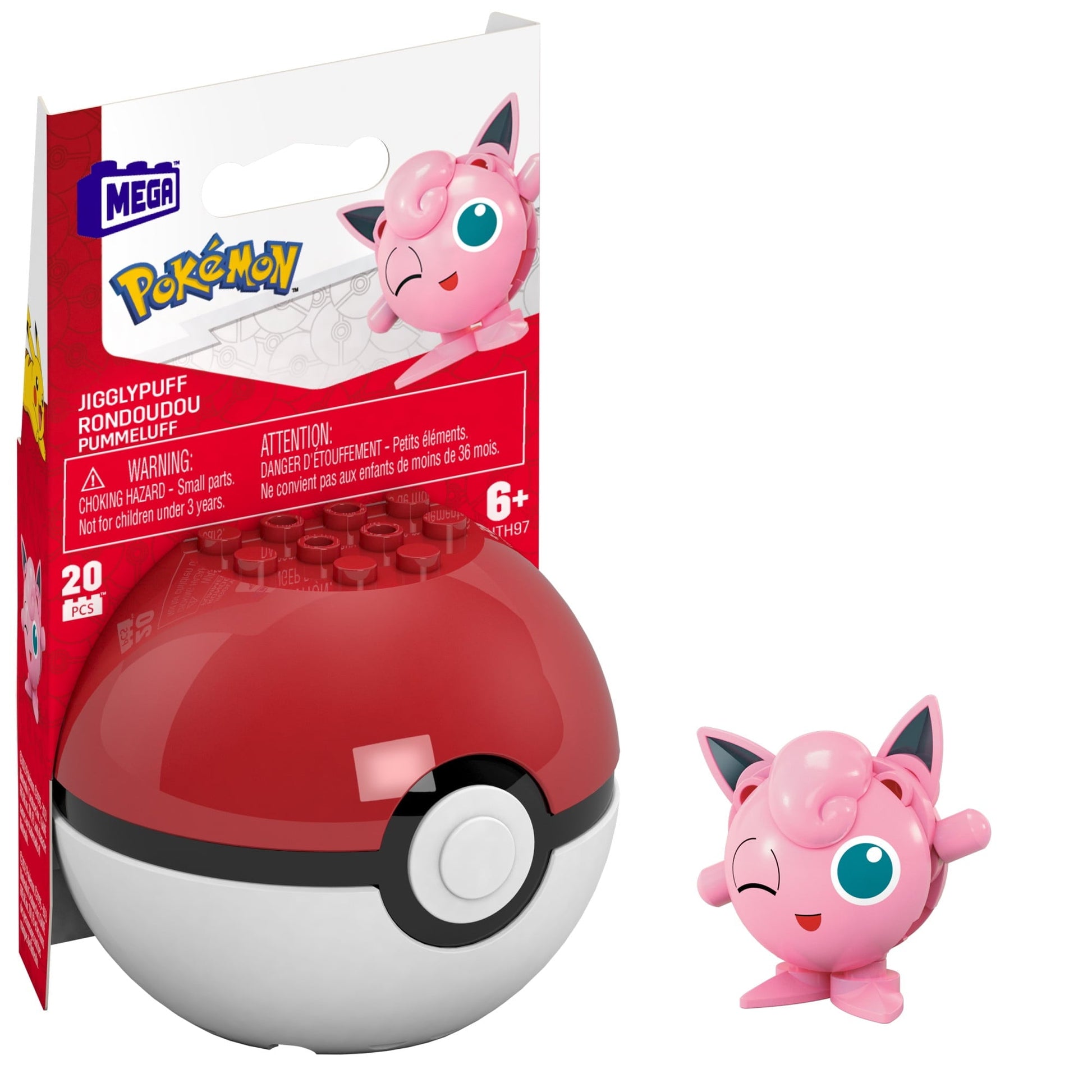 MEGA Pokemon Jigglypuff Building Toy Kit (20 Pieces) for Kids