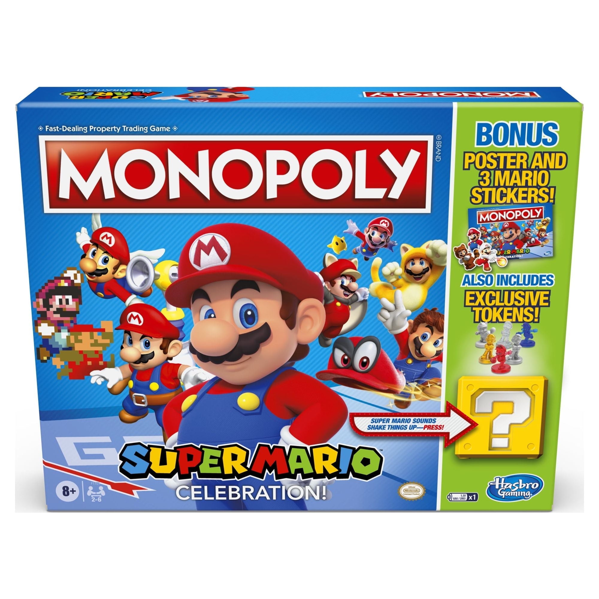 Monopoly Super Mario Celebration Edition Board Game With Poster and Stickers