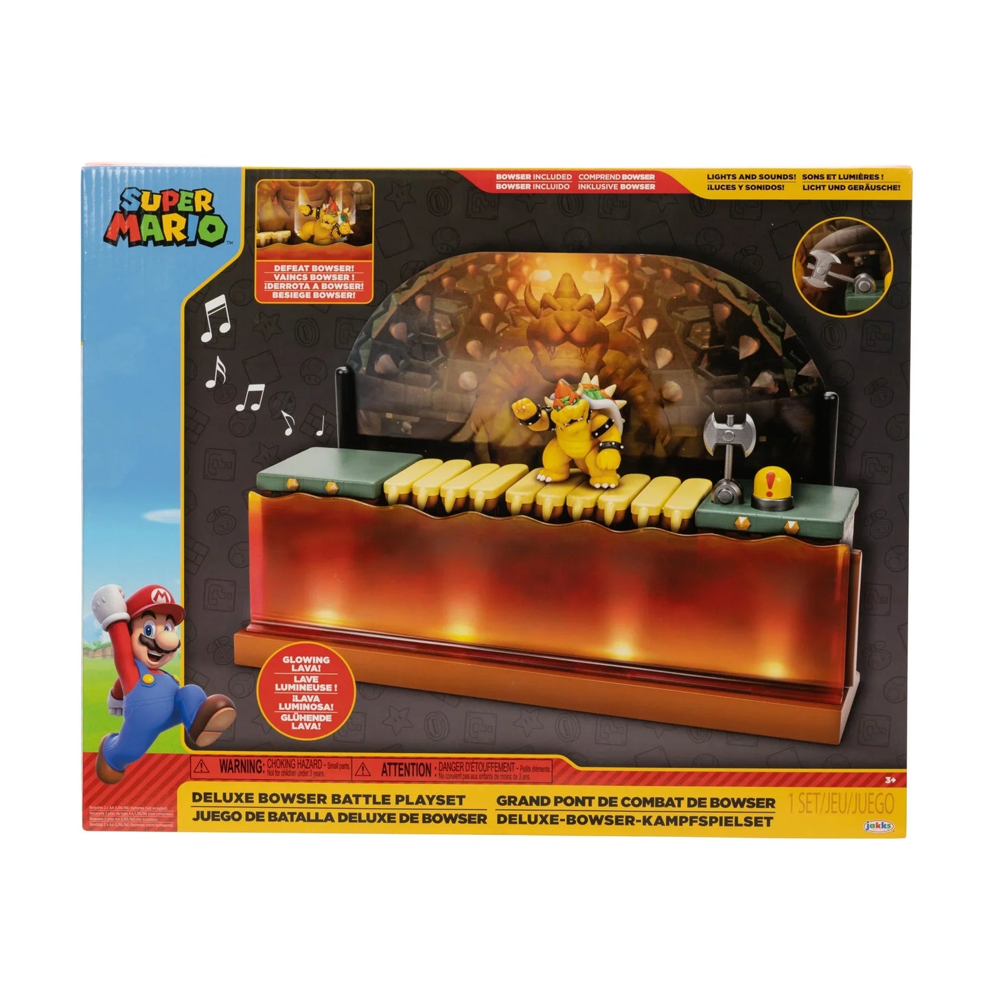 Nintendo 2.5 Inch Deluxe Bowser Battle Playset with Bowser Figure