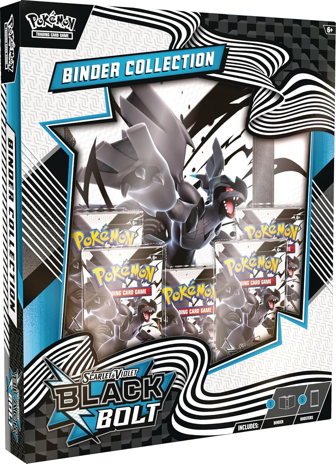 Pokemon TCG Scarlet & Violet 10.5 Black Bolt Binder Collection Box, 5 Packs