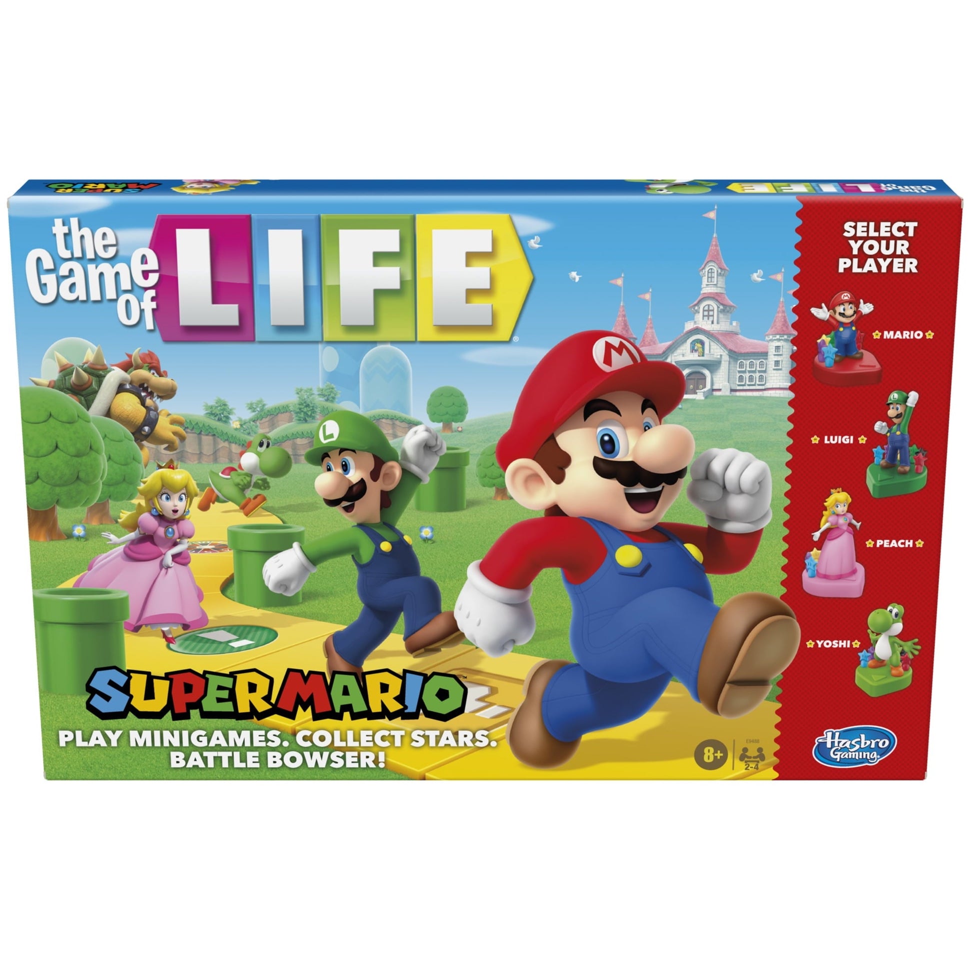 The Game of Life: Super Mario Edition Board Game, Kids Ages 8+, Play Minigames, Collect Stars