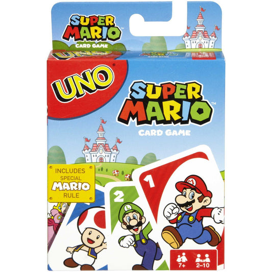 UNO Super Mario Card Game for Kids & Family, 2-10 Players, Ages 7 Years & Older
