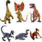Woaeety 6Pack 6.3 Inch Jurassic Dinosaur Toy Figures, Realistic Dino Toys Set Dilophosaurus Blue Velociraptor T-Rex Mosasaurus Brachiosaurus Pterosaur Dinosaur Figurines for Dino Party