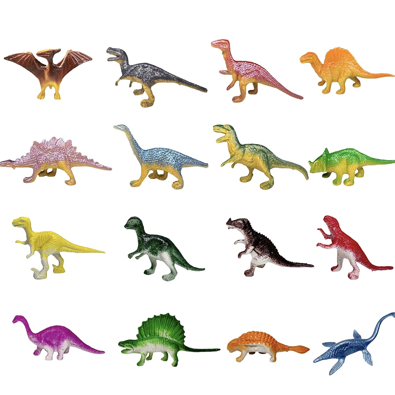 WozhuoToy 16 Pcs Mini Dinosaur Figures Kids Birthday Gifts Mini Dinosaur Toys Bulk Cupcake Toppers Small Plastic Educational Figures Dinosaur Party Favors for School Classroom Exchange