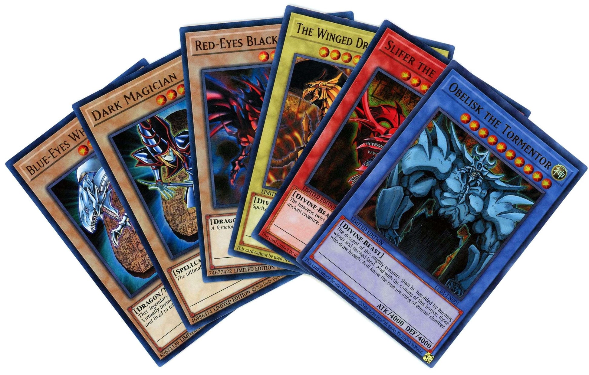 YuGiOh Legendary Collection 25th Anniversary Edition Ra, Slifer, Obelisk, Red-Eyes, Blue Eyes & Dark Magician Set of 6 ULTRA RARE Single Cards