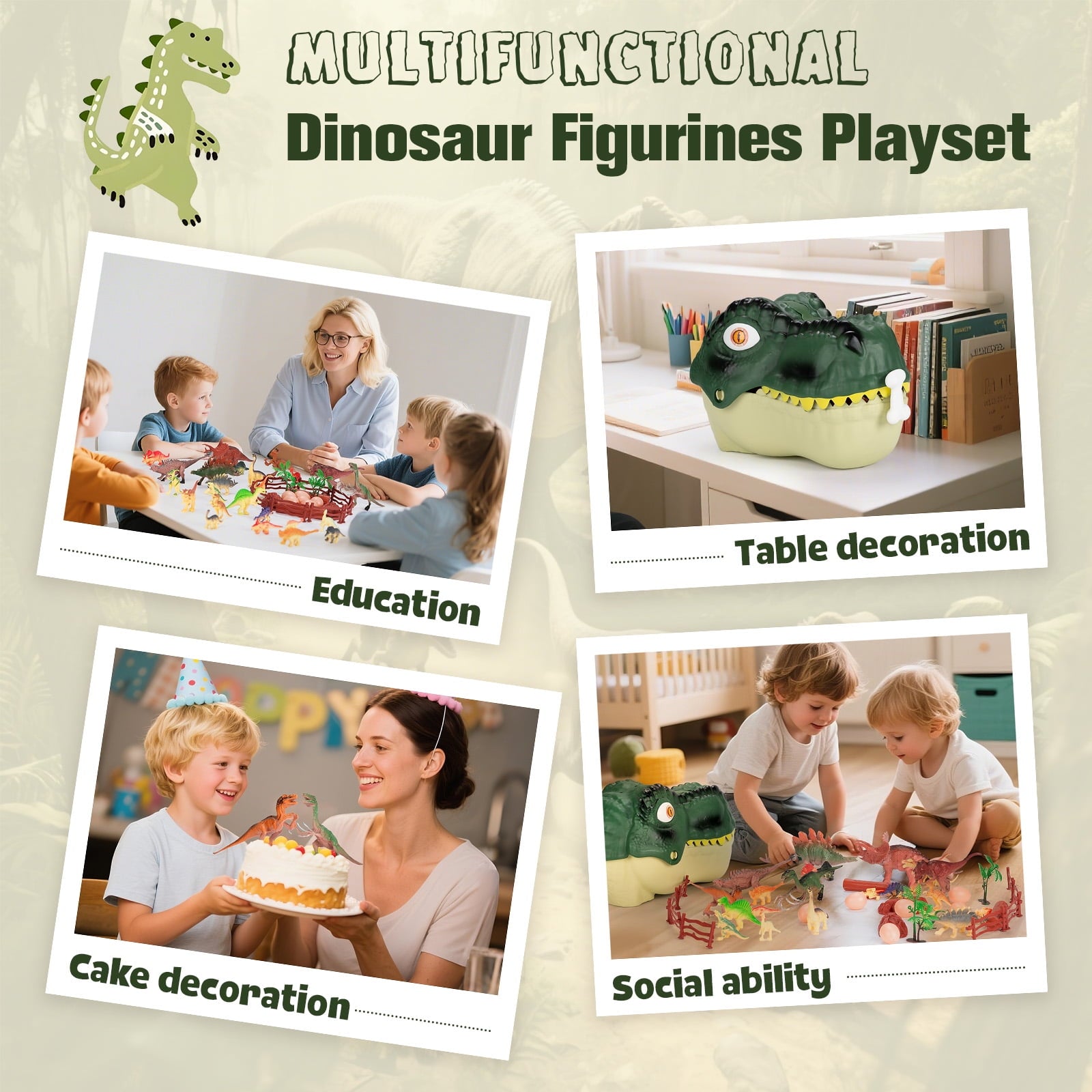 FunMagic Dinosaur Toys for Kids 3-6,45PCS Realistic Jurassic Dinosaurs Figures with Eggs&Trees&Fence,Dino World Playset, Gift for Toddler Boys & Girls