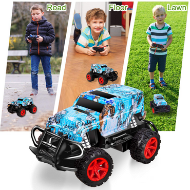 Remote Control Car Toys, RC Cars for Kids, 4 Channel Remote Control Car, RC Cars Monster Trucks Christmas Teen Gifts for 3-7 Year Old , Toddler Age 2-6