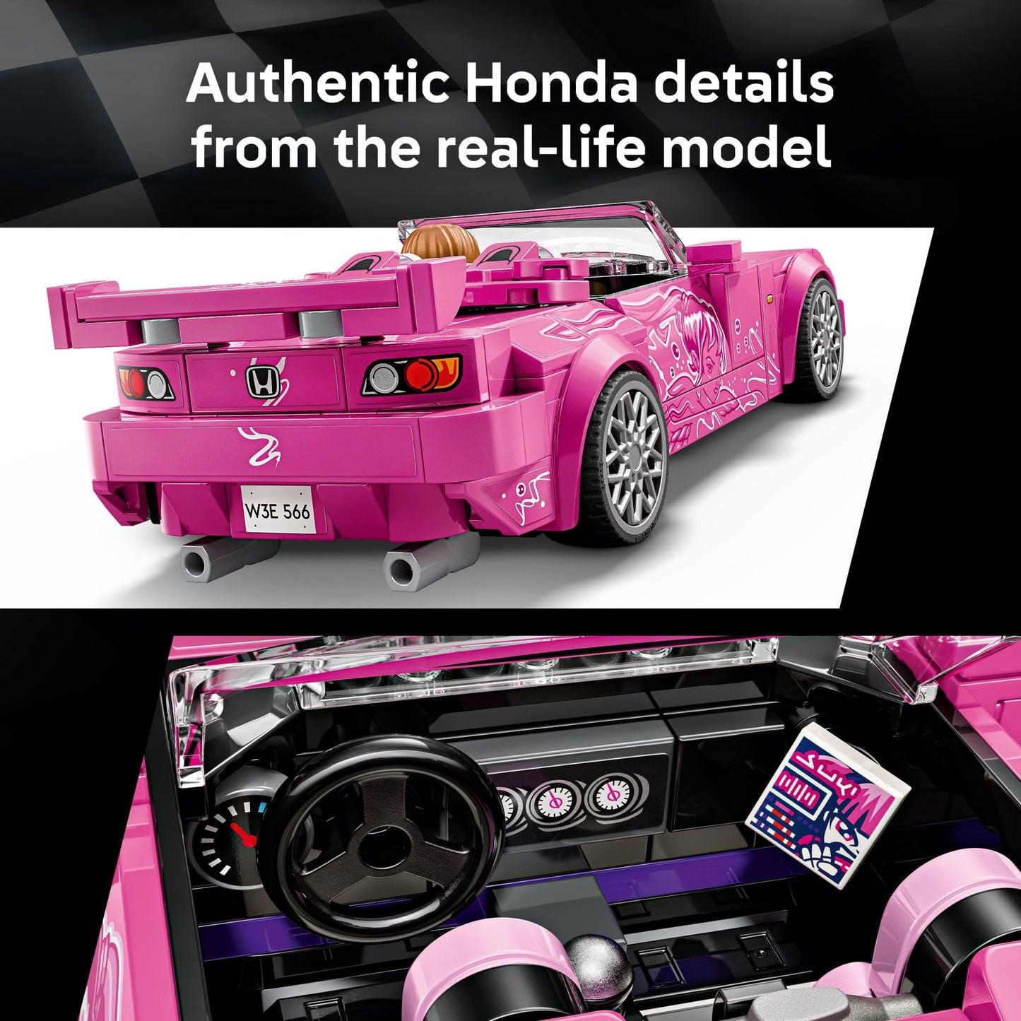 LEGO Speed Champions 2 Fast 2 Furious Honda S2000 Car Toy for Kids, Boys, and Girls, Ages 9+ - Gift for Christmas for Race Car and Movie Fans - Includes Suki Minifigure - 77241