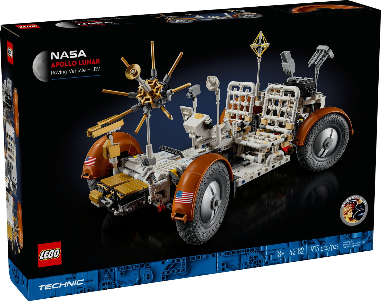 LEGO Technic NASA Apollo Lunar Roving Vehicle – LRV, Space Rover NASA Model for Adults, Buildable Space Set with Details, Collectible Outer Space Gift for Science Fans, 42182