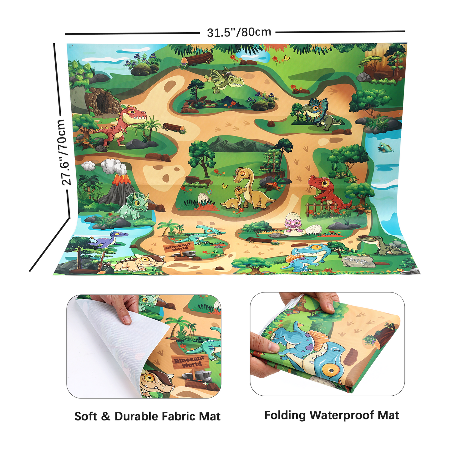 Lictin Dinosaur Toys Play Set, 42 PCS Dinosaur Toys with Play Mat for Kids Toddlers, Dinosaur Figures, Trees, Volcano, Dinosaur Toys Gift Set for 3 4 5 6 7 8 Years Boys Girls